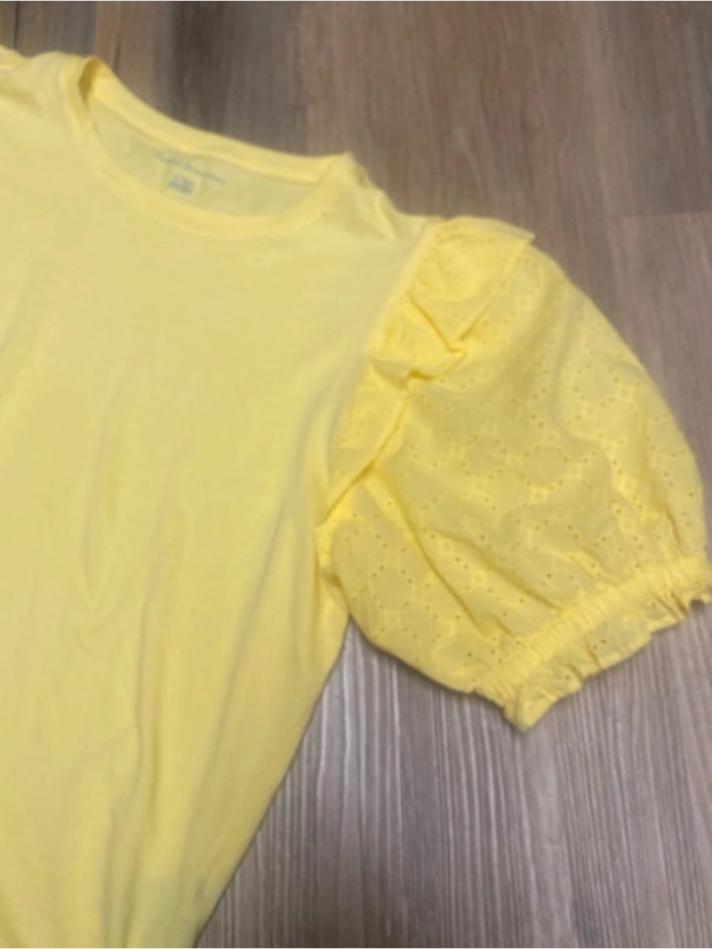 Womens Tommy Hilfiger Yellow Puff Sleeve Top - Casual Cute Tee XL NWOT - Picture 3 of 7
